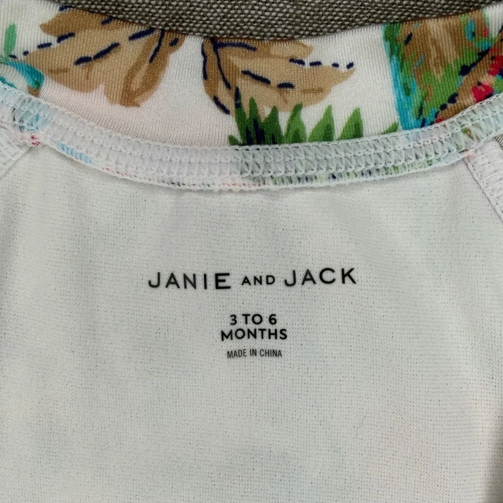 Janie and Jack Kids Tropical‎ Bird Floral Ruffle One Piece Swimsuit 3-6 Months